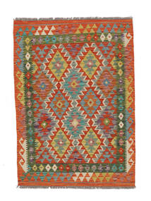 Kelim Afghan Old Style Matot Matto 105X148 Tummankeltainen/Tummanpunainen Villa, Afganistan Carpetvista