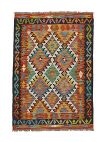 絨毯 オリエンタル キリム アフガン オールド スタイル 99X146 茶色/ブラック (ウール, アフガニスタン)