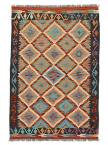  100X147 Kelim Afghan Old Stil Teppich Braun/Grün Afghanistan Carpetvista
