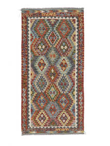 98X199 Alfombra Kilim Afghan Old Style Oriental Marrón/Gris Oscuro (Lana, Afganistán) Carpetvista