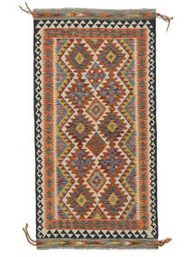  Orientalsk Kelim Afghan Old Style Teppe 103X200 Brun/Mørk Grønn Ull, Afghanistan Carpetvista