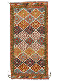 101X200 絨毯 オリエンタル キリム アフガン オールド スタイル 茶色/ダークレッド (ウール, アフガニスタン) Carpetvista