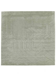 Labyrinth 250X250 大 グリーン 正方形 ウール 絨毯