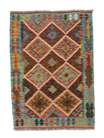 100X140 絨毯 キリム アフガン オールド スタイル オリエンタル 茶色/ダークレッド (ウール, アフガニスタン) Carpetvista