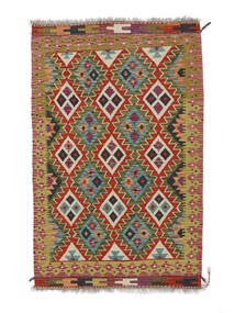  Orientalsk Kelim Afghan Old Style Teppe 107X167 Brun/Mørk Rød Ull, Afghanistan Carpetvista