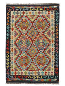  101X150 Kelim Afghan Old Style Matot Matto Tummanpunainen/Musta Afganistan Carpetvista