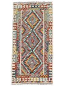  Kilim Afghan Old Style Rug 99X197 Wool Green/Brown Small Carpetvista