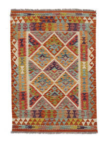 Kelim Afghan Old Style Matot Matto 102X146 Ruskea/Tummanpunainen Villa, Afganistan Carpetvista