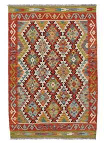  106X155 Kelim Afghan Old Style Matot Matto Ruskea/Tummanpunainen Afganistan Carpetvista