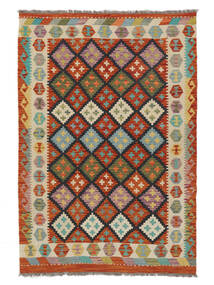 120X174 Kelim Afghan Old Style Teppe Orientalsk Mørk Rød/Brun (Ull, Afghanistan) Carpetvista