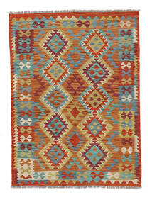 Kelim Afghan Old Style Matot Matto 126X170 Ruskea/Tummanpunainen Villa, Afganistan Carpetvista