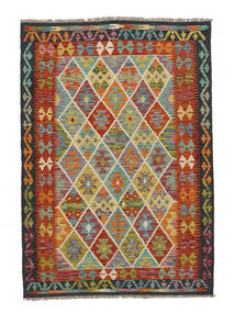 130X185 Kelim Afghan Old Stil Teppich Orientalischer Braun/Schwarz (Wolle, Afghanistan) Carpetvista