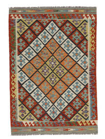  124X183 Kelim Afghan Old Style Matot Matto Tummanpunainen/Tummanvihreä Afganistan Carpetvista