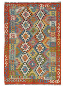 Tappeto Orientale Kilim Afghan Old Style 126X180 Rosso Scuro/Verde Scuro (Lana, Afghanistan)