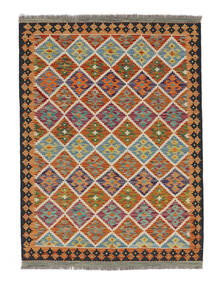 Kilim Afghan Old Style Tapis 131X180 De Laine Marron/Noir Petit Carpetvista