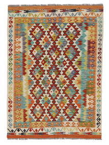  Orientalischer Kelim Afghan Old Stil Teppich 130X180 Braun/Dunkelrot Wolle, Afghanistan Carpetvista