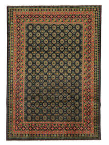  Afghan Fine Rug 199X294 Wool Black/Brown Carpetvista