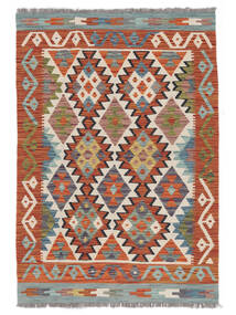  100X144 Kelim Afghan Old Stil Teppich Dunkelrot/Schwarz Afghanistan Carpetvista