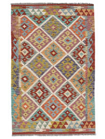  Orientalsk Kelim Afghan Old Style Teppe 99X155 Mørk Rød/Brun Ull, Afghanistan Carpetvista