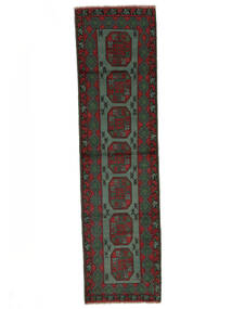 Afghan Fine Colour Vloerkleed 74X286 Tapijtloper Zwart Wol, Afghanistan Carpetvista