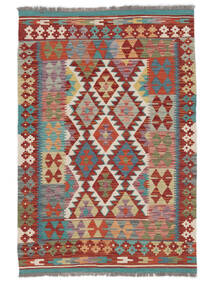 Kelim Afghan Old Style Matot Matto 103X152 Tummanpunainen/Tummanvihreä Villa, Afganistan Carpetvista