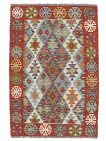  Kelim Afghan Old Style Matot 101X149 Tummanpunainen/Vihreä Carpetvista
