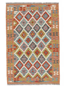  Kelim Afghan Old Style Matot 100X148 Villamatto Ruskea/Tummanpunainen Pieni Matto Carpetvista