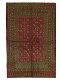  Oriental Afghan Fine Rug 158X242 Black/Dark Red Wool, Afghanistan Carpetvista