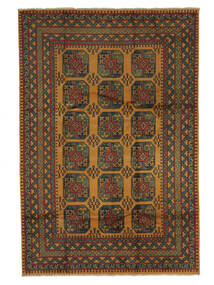 Afghan Fine Rug 195X291 Black/Brown Wool, Afghanistan Carpetvista
