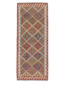 81X200 Kelim Afghan Old Style Vloerkleed Oosters Tapijtloper Bruin/Donkerrood (Wol, Afghanistan) Carpetvista