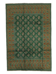 190X287 Afghan Fine Rug Oriental Black/Dark Green (Wool, Afghanistan) Carpetvista
