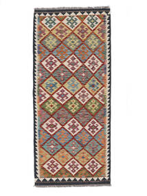 84X190 Kelim Afghan Old Style Orientalisk Hallmatta Mörkröd/Beige (Ull, Afghanistan) Carpetvista