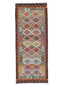  Kelim Afghan Old Stil Teppich 77X193 Dunkelrot/Schwarz Carpetvista