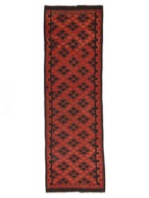  Afghan Vintage Kelim Vloerkleed 134X440 Donkerrood/Zwart Carpetvista