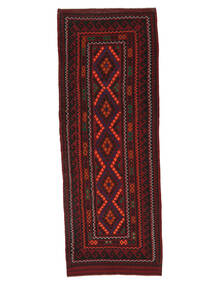  Afghan Vintage Kilim Tapis 142X396 Vintage De Laine Noir/Rouge Foncé Petit Carpetvista