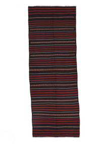  136X372 Afghan Vintage Kelim Matot Käytävämatto Matto Musta/Tummanpunainen Afganistan Carpetvista