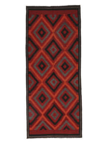 Afghan Vintage Kelim Teppich 148X353 Läufer Dunkelrot/Schwarz Wolle, Afghanistan Carpetvista
