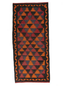  Afghan Vintage Kelim Teppe 144X325 Svart/Mørk Rød Carpetvista