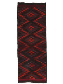 133X362 Dywan Afgan Vintage Kilim Orientalny Chodnikowy Czarny/Ciemnoczerwony (Wełna, Afganistan) Carpetvista