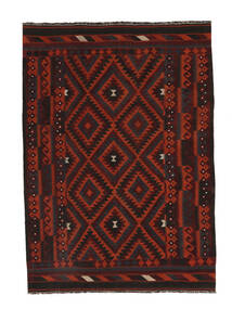  Afghan Βιντάζ Κιλίμ Χαλι 212X296 Vintage Μαλλινο Μαύρα/Σκούρο Κόκκινο Carpetvista