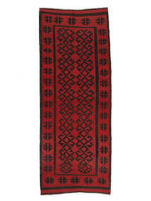  Afghan Vintage Kelim Matot 150X394 Vintage Villamatto Tummanpunainen/Musta Pieni Matto Carpetvista