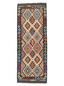  Kelim Afghan Old Style Matot 76X208 Tummanpunainen/Musta Carpetvista