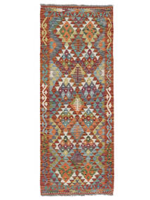 Tappeto Orientale Kilim Afghan Old Style 80X209 Passatoie Rosso Scuro/Marrone (Lana, Afghanistan)