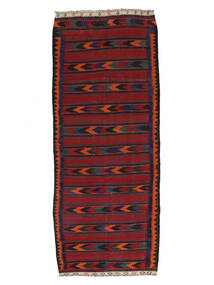  Afegão Vintage Kilim Tapete 147X384 Vintage Lã Vermelho Escuro/Preto Pequeno Carpetvista
