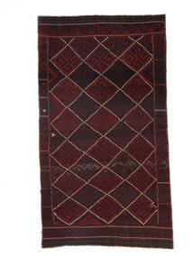 Afghan Vintage Kelim Matot Matto 190X343 Musta/Tummanpunainen Villa, Afganistan Carpetvista