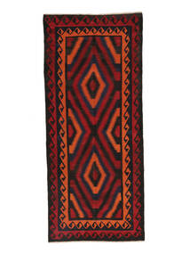 Alfombra Oriental Afghan Vintage Kilim 145X342 De Pasillo Negro/Rojo Oscuro (Lana, Afganistán)
