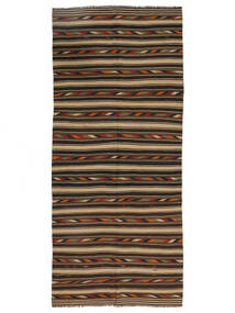 絨毯 アフガン ヴィンテージ キリム 157X357 廊下 カーペット ブラック/茶色 (ウール, アフガニスタン)