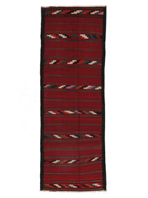  106X305 Afghan Vintage Kelim Matot Käytävämatto Matto Musta/Tummanpunainen Afganistan Carpetvista