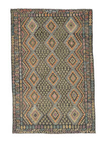 Kelim Afghan Old Style Tæppe 204X308 Brun/Mørkegul Uld, Afghanistan Carpetvista