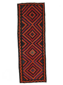  Afghan Vintage Kelim Matot 140X400 Musta/Tummanpunainen Carpetvista